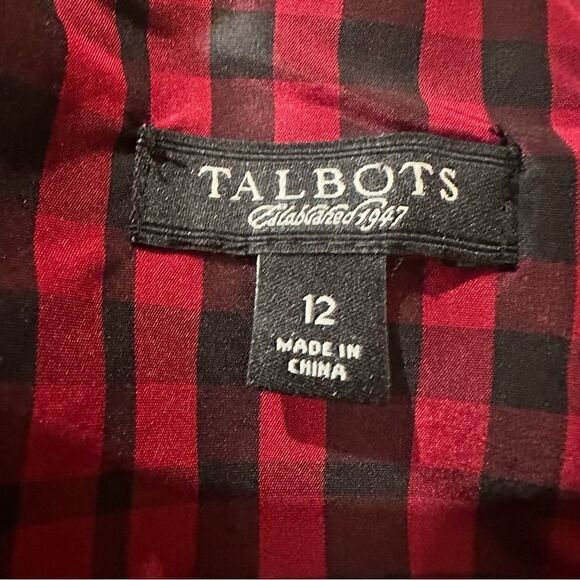 Talbots Red and Black Silk Plaid Dress Size 12 - Picture 11 of 11